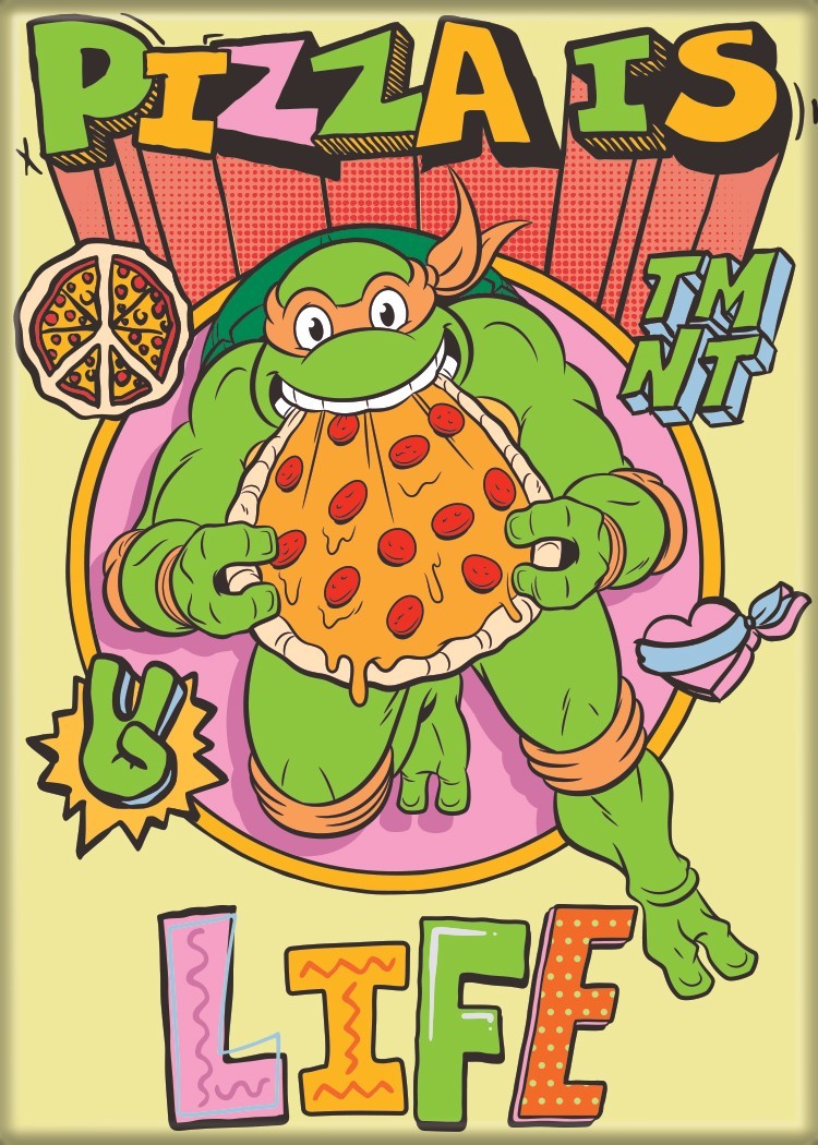 Teenage Mutant Ninja Turtles (TMNT) Pizza is Life 2.5 Inch x 3.5 Inch Magnet