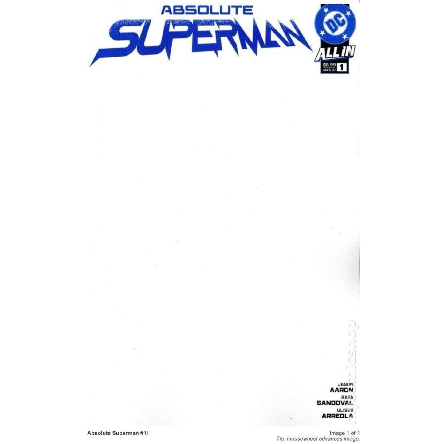 Absolute Superman #1 | Blank Sketch Variant