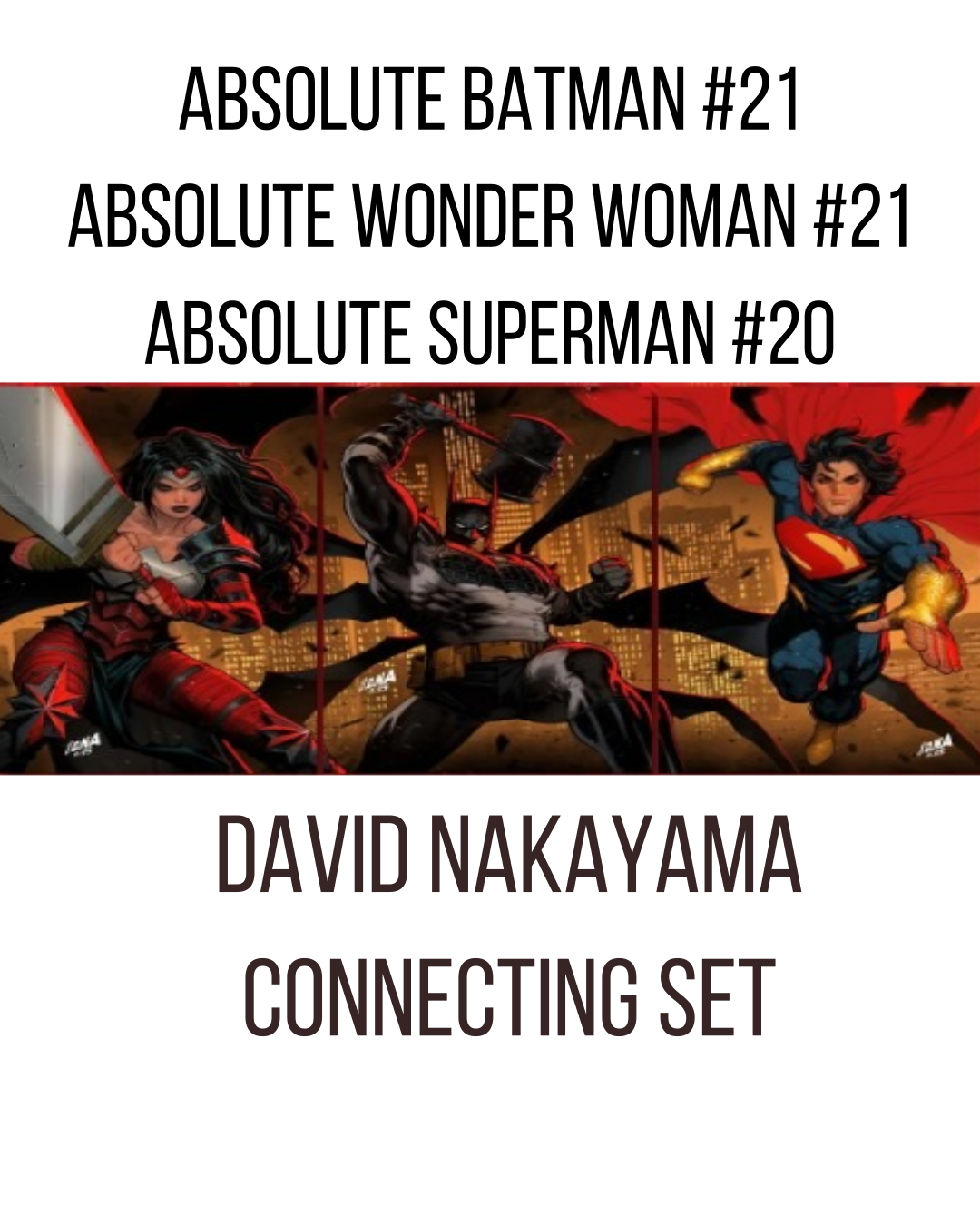 Absolute Batman #21 Superman #20 Wonder Woman #21 Nakayama Connecting Set
