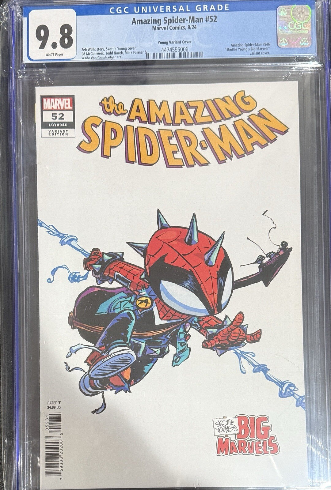 Amazing Spider-Man #52 CGC 9.8 Skottie Young Big Marvels Punk Variant Cover New
