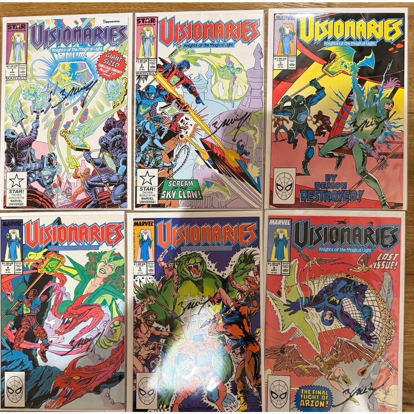 Visionaries #1 - 6 | Signed by Mark Bagley w/ COA | 1988 | Marvel/Star Comics