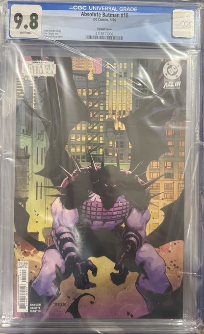 Slab | Absolute Batman #18 | CGC 9.8 | Mahmud Asrar | Cover B