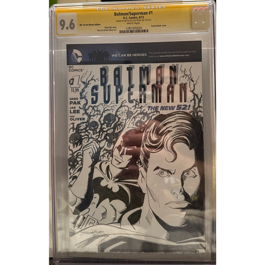 Slab | Batman/Superman #1 | CGC 9.6 | Signed & Sketch by Jose Delbo | Blank Cvr