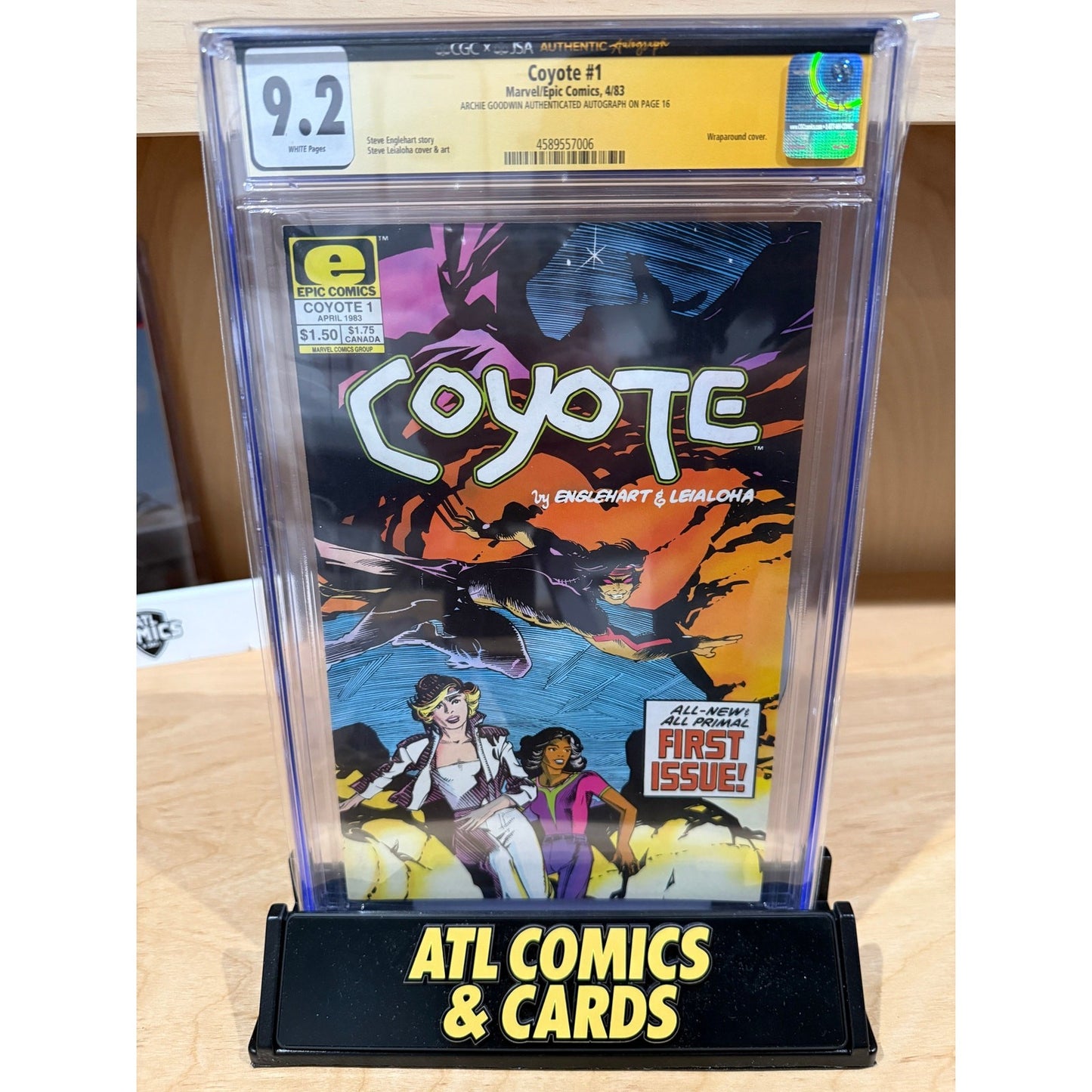 Slab | Coyote #1 | CGC 9.2 | Signed by Archie Goodwin | Wraparound Cover