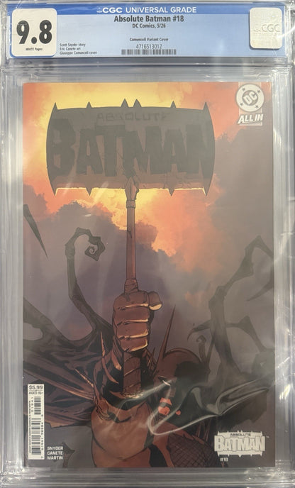 Slab | Absolute Batman #18 | CGC 9.8 | Giuseppe Camuncoli | Cover D