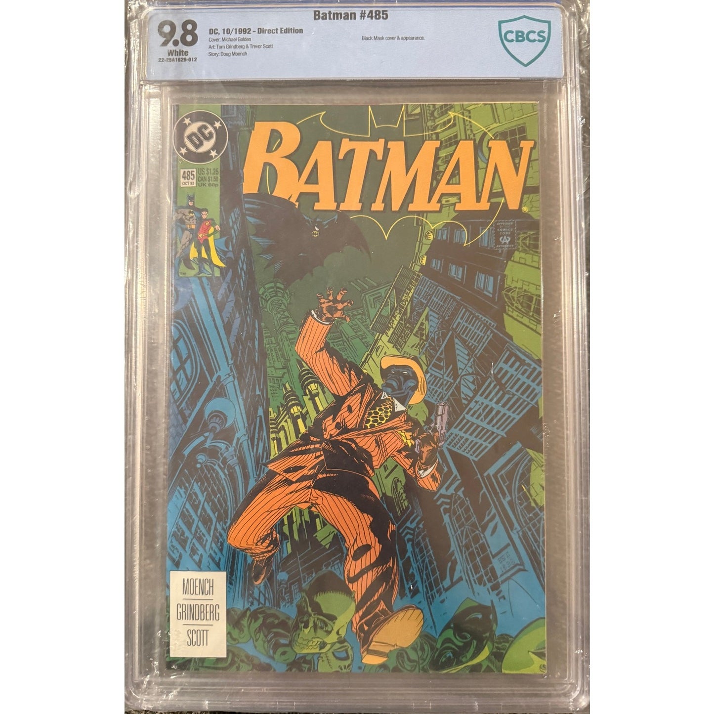Slab | Batman #485 | CBCS 9.8 | Black Mask Cover and Appearance