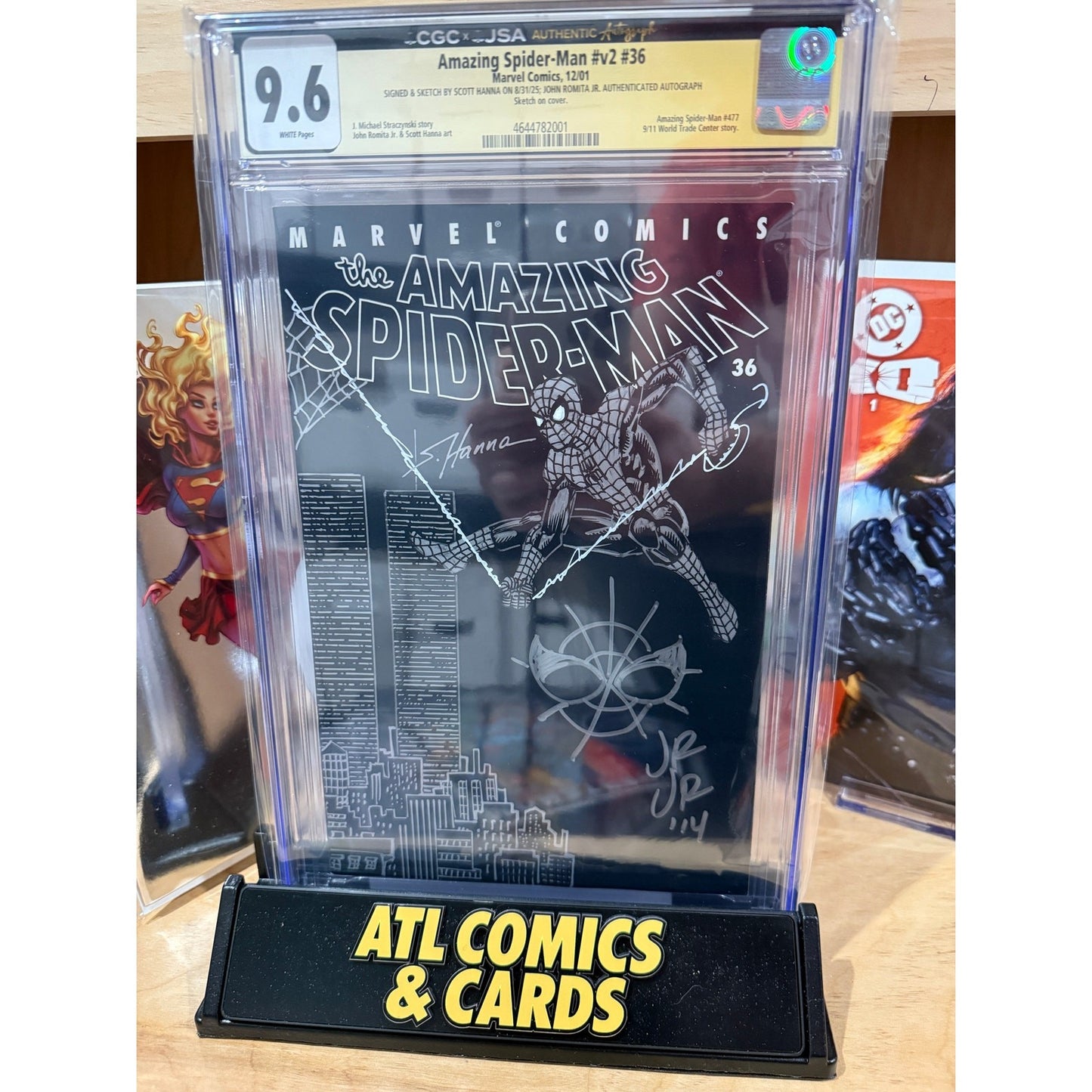Slab | Amazing Spider-Man #36 | Signed & Sketch by Scott Hanna & John Romita, JR