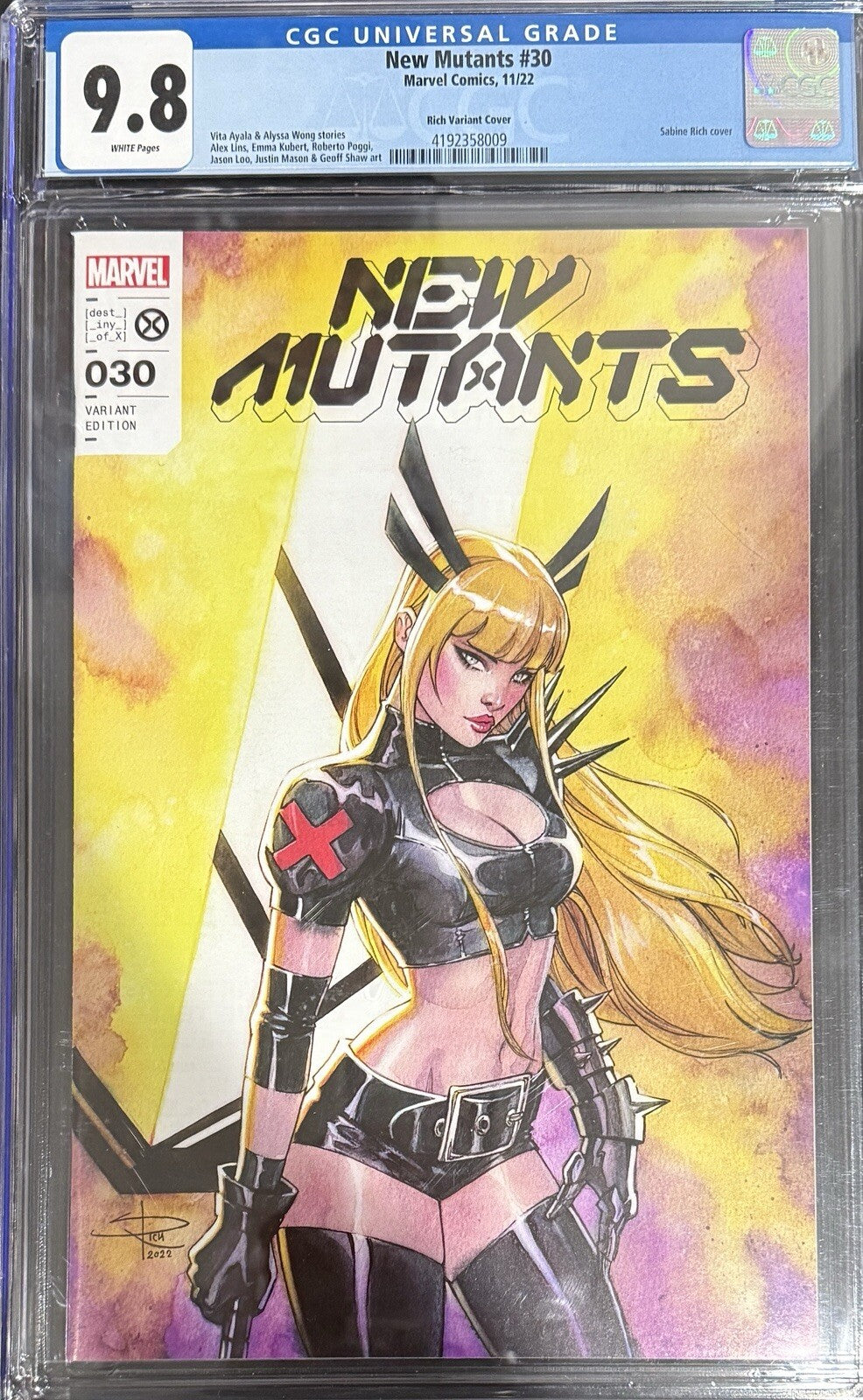 New Mutants #30 (2022 Marvel) CGC 9.8 Sabine Rich Virgin Edition, Magik Cover