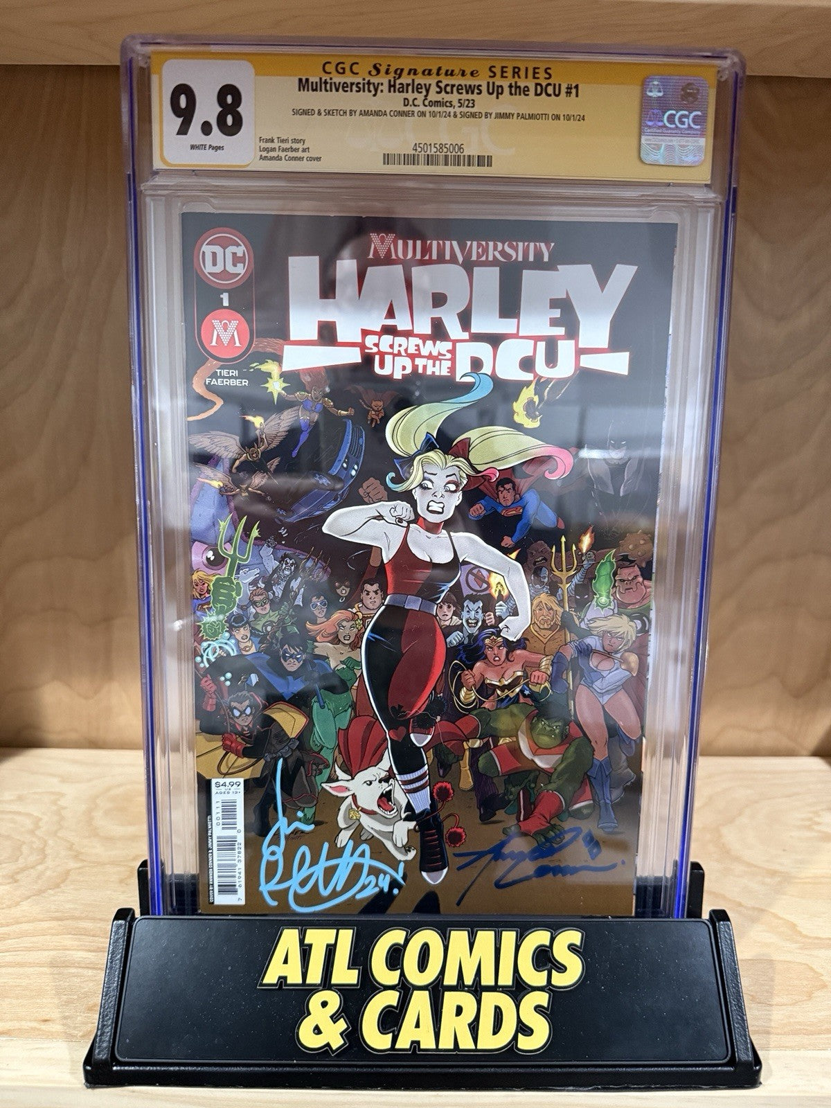 Multiversity: Harley Screws Up The DCU #1 | CGC 9.8 | Signed & Sketch by Conner