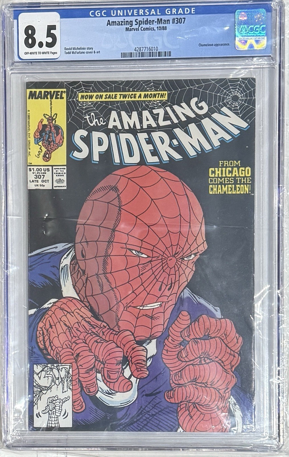 Amazing Spider-Man #307 | CGC 8.5 | McFarlane (A/C) | Chameleon App. | Marvel