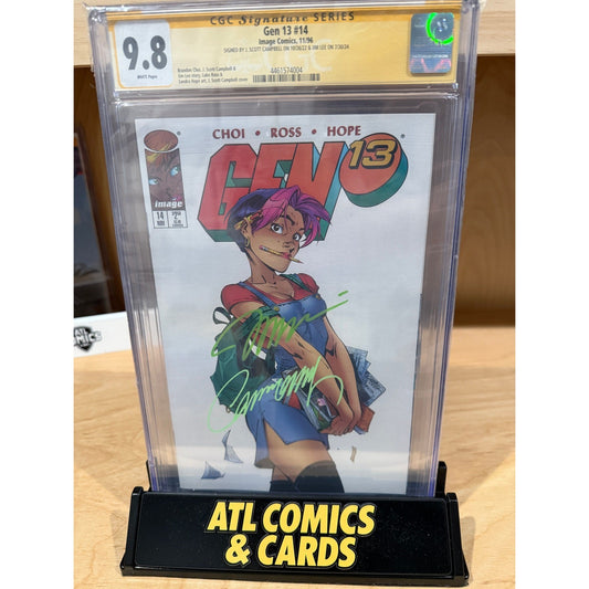 Slab | Gen 13 #14 | CGC 9.8 | 2x's Signed by J. Scott Campbell & Jim Lee
