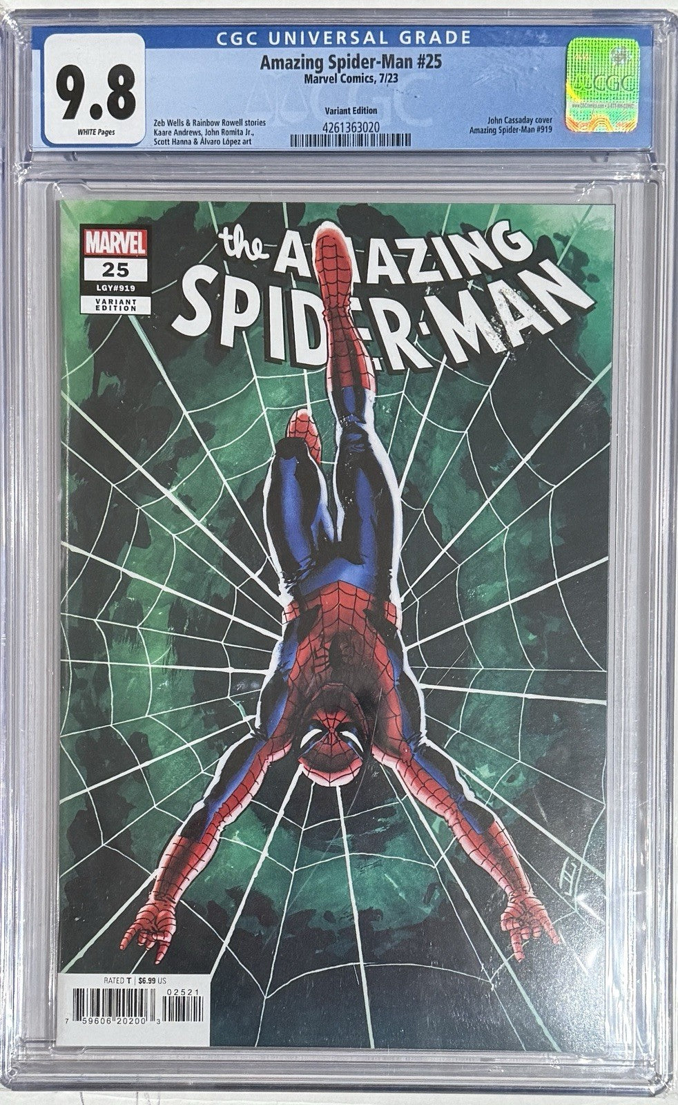 Amazing Spider-Man #25 (LGY #919) | CGC 9.8 |  Variant Cover | 2023 | Marvel