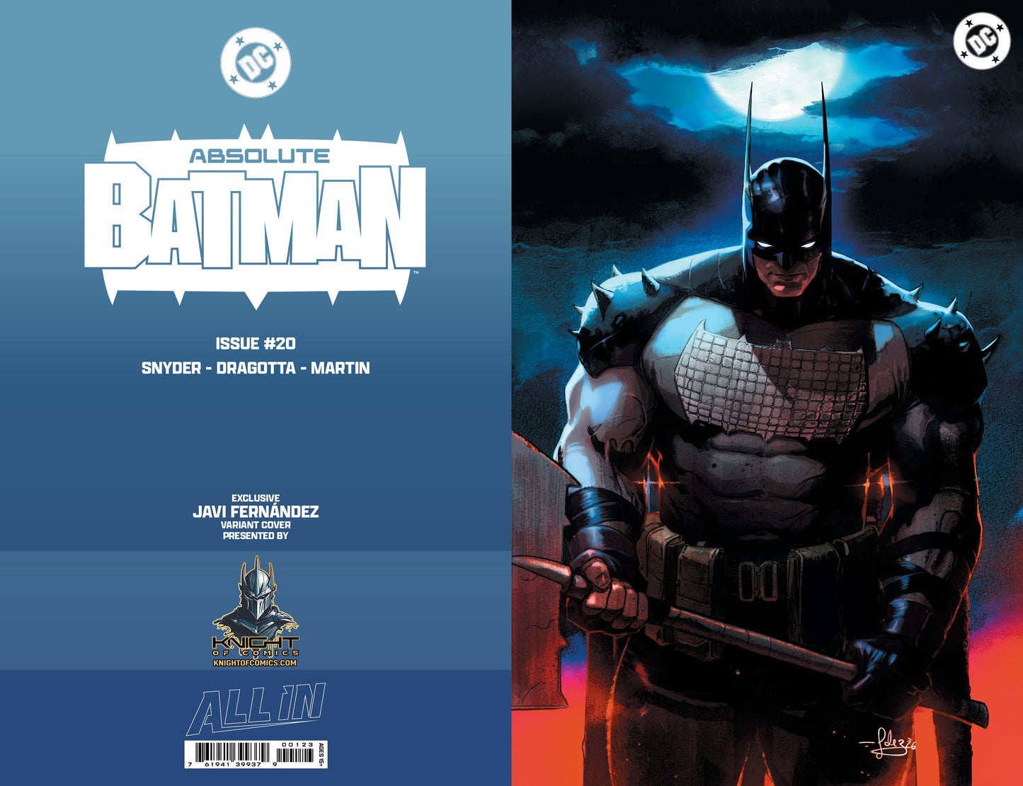 ABSOLUTE BATMAN #20 - JAVIER FERNANDEZ SPOT FOIL VARIANT KNIGHT OF COMICS EXCLUSIVE LTD 1000