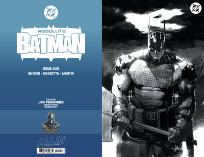 ABSOLUTE BATMAN #20 - JAVIER FERNANDEZ BLACK AND WHITE VIRGIN VARIANT KNIGHT OF COMICS EXCLUSIVE LTD 1000