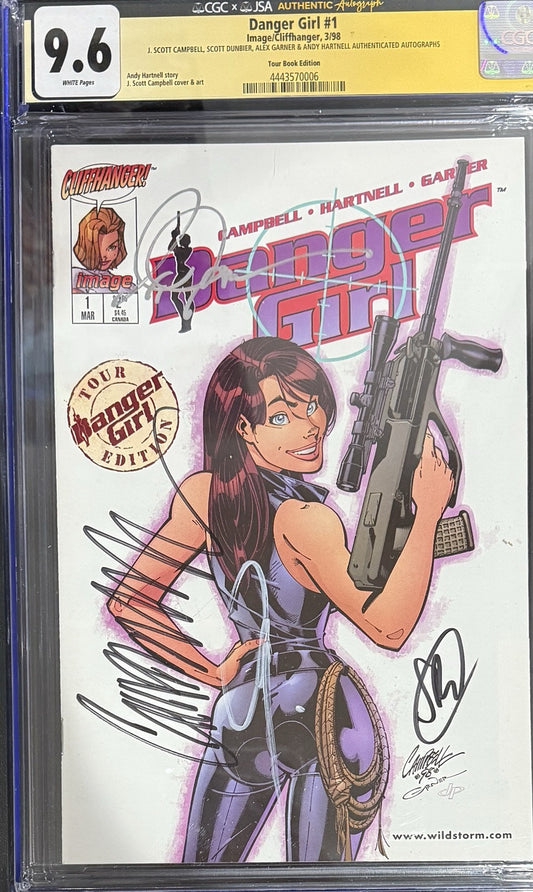 Danger Girl #1 | CGC 9.6 | 4x's SIGNED BY CAMPBELL, DUNBIER, GARNER, & HARTNELL